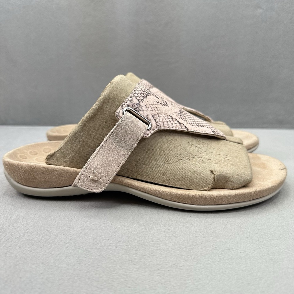 Vionic Wanda Womens Size 8 Thong Sandals Pale Blush Embossed Snakeskin Orthotic